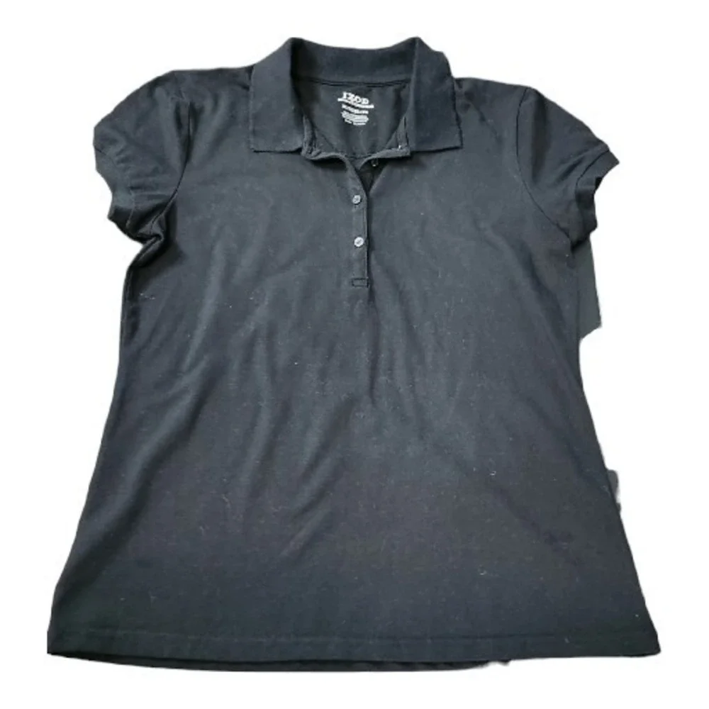 NWT IZOD Juniors 15 Large XL 2-Shirt Top Blouse Polo School Uniform Black Preppy - Picture 3 of 9
